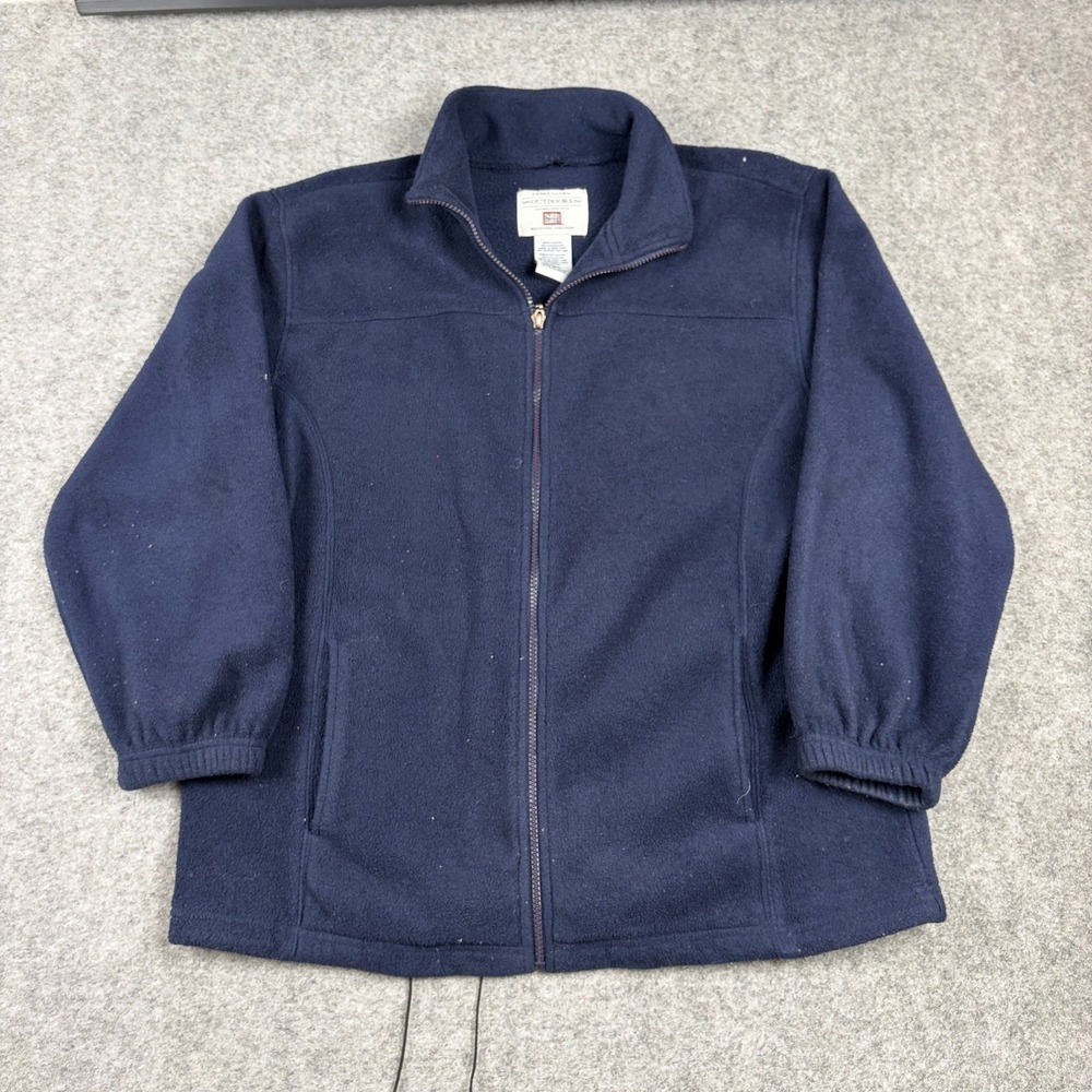 Vintage 90s Faded Glory Fleece Jacket Womens M 8/10 Navy Full Zip Y2K Oudoor